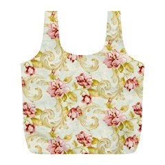 Background Pattern Flower Spring Full Print Recycle Bag (L)