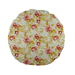 Background Pattern Flower Spring Standard 15  Premium Flano Round Cushions