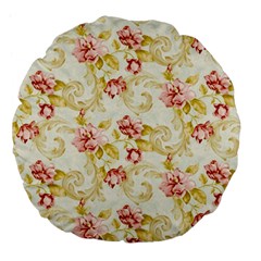 Background Pattern Flower Spring Large 18  Premium Flano Round Cushions