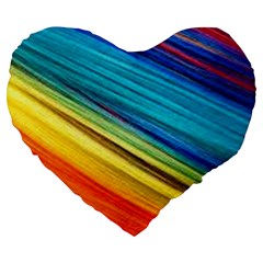 Rainbow Large 19  Premium Heart Shape Cushions by NSGLOBALDESIGNS2