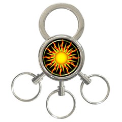 Mandala Sun Graphic Design 3-ring Key Chains by Simbadda