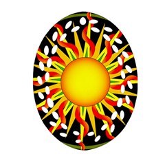 Mandala Sun Graphic Design Ornament (oval Filigree) by Simbadda