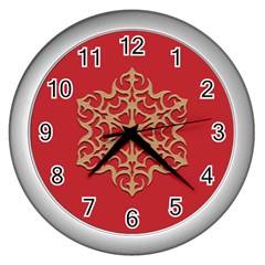 Ornament Flower Pattern Jewelry Wall Clock (silver)