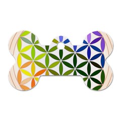 Mandala Rainbow Colorful Reiki Dog Tag Bone (two Sides) by Simbadda