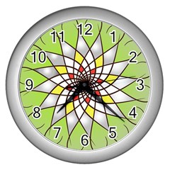 Mandala Model Figure Graphics Wall Clock (silver)