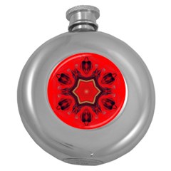 Chakra Art Heart Healing Red Round Hip Flask (5 Oz)