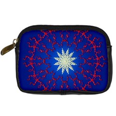 Mandala Abstract Fractal Patriotic Digital Camera Leather Case by Simbadda