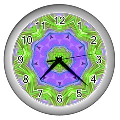 Abstract Art Colorful Wall Clock (silver)