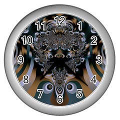 Art Pattern Fractal Art Artwork Design Wall Clock (silver)