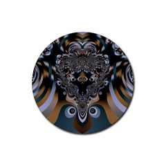 Art Pattern Fractal Art Artwork Design Rubber Coaster (round)  by Simbadda