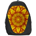 Kaleidoscope Floral Mandala Yellow Backpack Bag Front