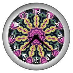 Abstract Art Abstract Background Wall Clock (silver)