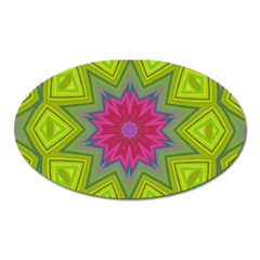 Green Pink Abstract Art Abstract Background Oval Magnet