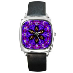 Abstract Art Abstract Background Square Metal Watch