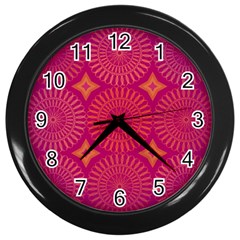 Flower Wheel Chakra Mandala Modern Wall Clock (black)