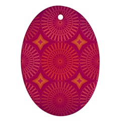 Flower Wheel Chakra Mandala Modern Oval Ornament (two Sides) by Simbadda