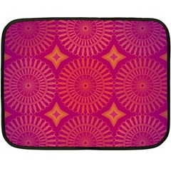 Flower Wheel Chakra Mandala Modern Double Sided Fleece Blanket (mini) 