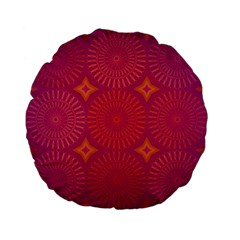 Flower Wheel Chakra Mandala Modern Standard 15  Premium Flano Round Cushions by Simbadda