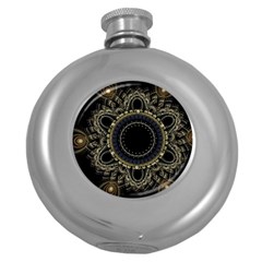 Fractal Mandala Intricate Round Hip Flask (5 Oz)