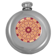 Abstract Art Abstract Background Pattern Round Hip Flask (5 Oz)