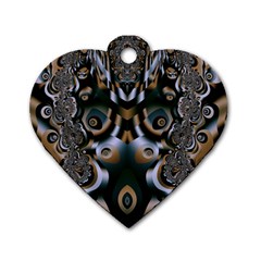 Art Fractal Artwork Design Dog Tag Heart (Two Sides)