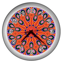 Abstract Art Abstract Background Wall Clock (silver)