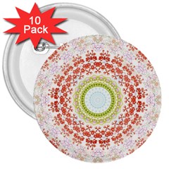 Fractal Kaleidoscope Mandala 3  Buttons (10 Pack)  by Simbadda