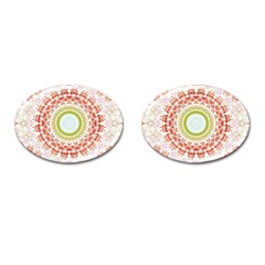 Fractal Kaleidoscope Mandala Cufflinks (oval) by Simbadda