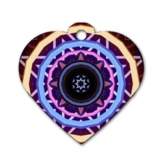 Mandala Art Design Pattern Dog Tag Heart (one Side) by Simbadda