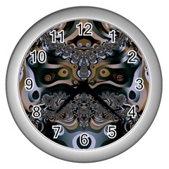 Fractal Art Artwork Design Wall Clock (silver)