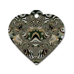 Fractal Art Artwork Design Dog Tag Heart (two Sides) by Simbadda