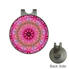 Flower Mandala Art Pink Abstract Hat Clips With Golf Markers by Simbadda