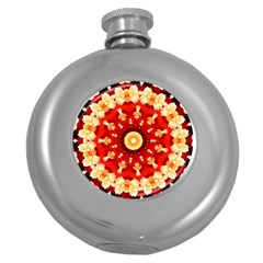 Abstract Art Abstract Background Art Pattern Round Hip Flask (5 Oz)