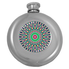 3d Abstract Art Abstract Background Round Hip Flask (5 Oz)