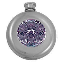 Fractal Art Artwork Design Round Hip Flask (5 Oz)