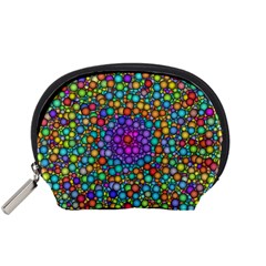 Points Mandala Kaleidoscope Accessory Pouch (small) by Simbadda