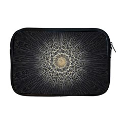 Fractal Mandala Feathers Grey Apple Macbook Pro 17  Zipper Case by Simbadda