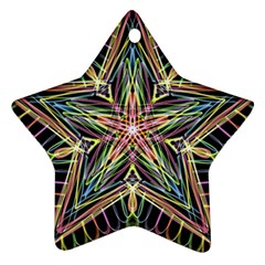 Star Mandala Pattern Design Doodle Star Ornament (two Sides) by Simbadda