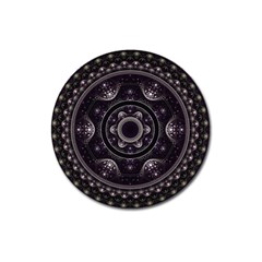 Fractal Mandala Circles Purple Magnet 3  (round) by Simbadda