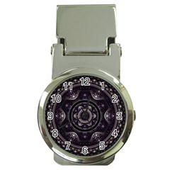 Fractal Mandala Circles Purple Money Clip Watches by Simbadda