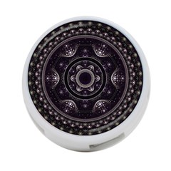 Fractal Mandala Circles Purple 4-port Usb Hub (one Side) by Simbadda