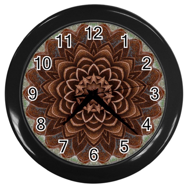 Abstract Art Texture Mandala Wall Clock (Black)