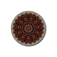 Abstract Art Texture Mandala Rubber Coaster (round)  by Simbadda