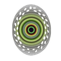 Fractal Mandala White Background Ornament (oval Filigree)