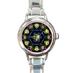 Chakra Art Healing Mandala Round Italian Charm Watch by Simbadda