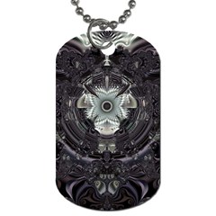 Black And White Fractal Art Artwork Design Dog Tag (two Sides)