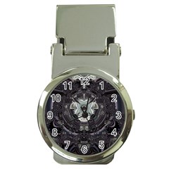 Black And White Fractal Art Artwork Design Money Clip Watches by Simbadda