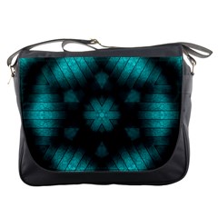 Abstract Pattern Black Green Messenger Bag by Simbadda