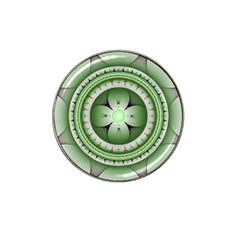 Ractal Mandala Green Purple Hat Clip Ball Marker by Simbadda