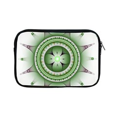 Ractal Mandala Green Purple Apple Ipad Mini Zipper Cases by Simbadda